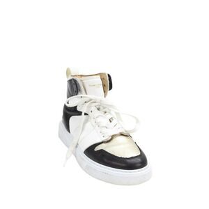 Russell & Bromley Womens Color Block Lace-Up High Top Sneakers White Size 10